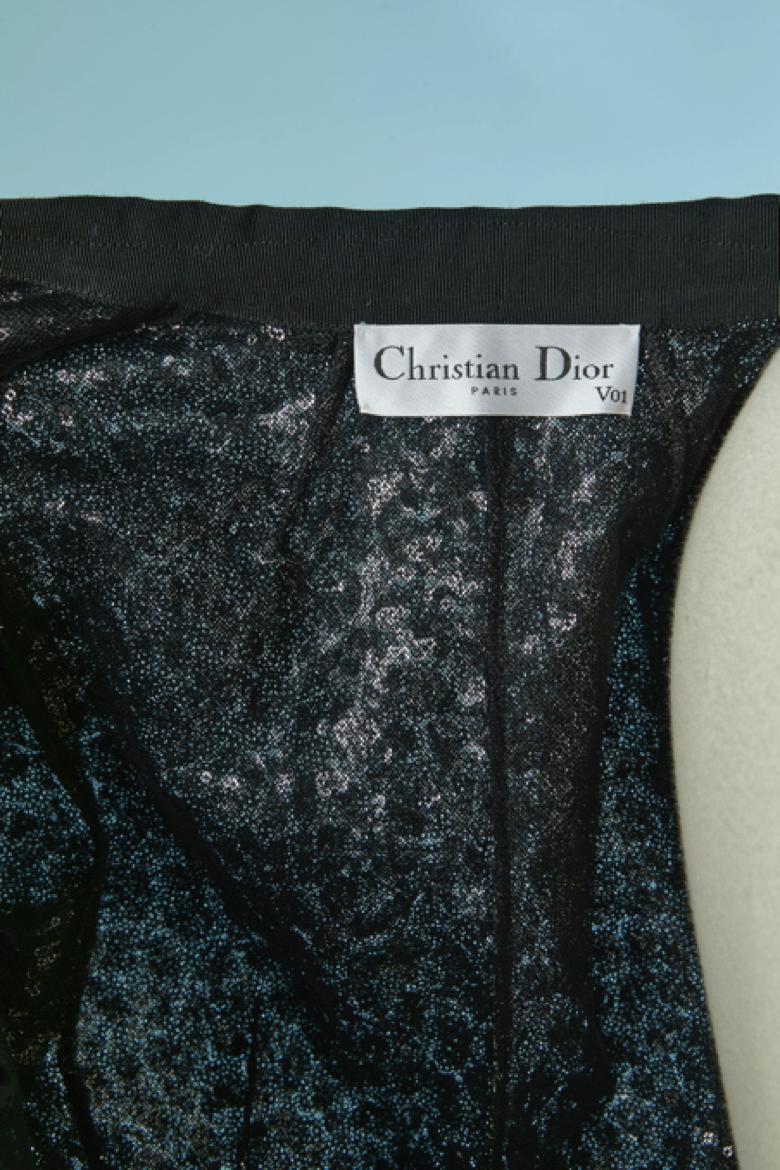 Giacca monopetto nera e argento con paillettes CHRISTIAN DIOR in vendita 3