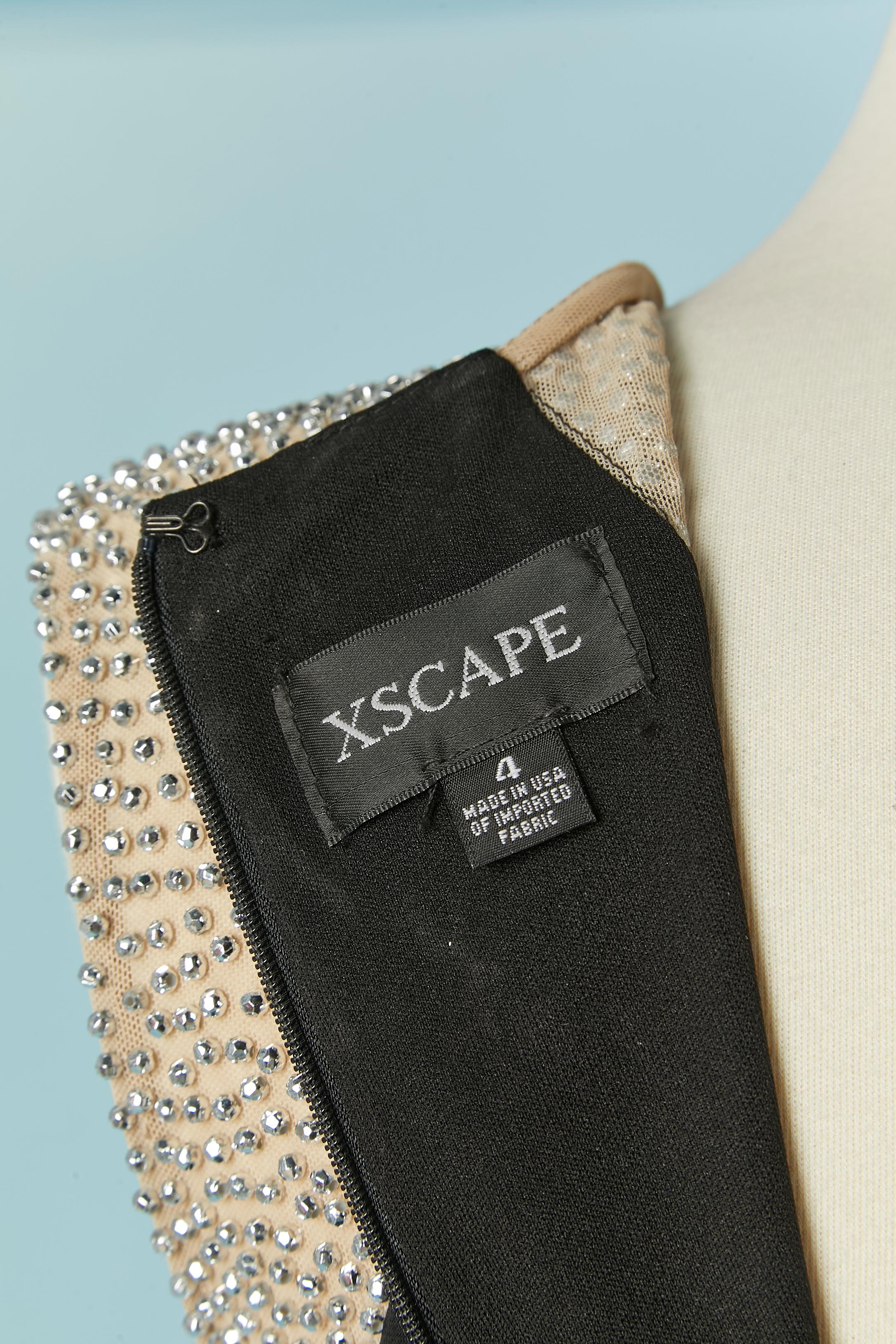 Clous noirs et argentés  robe de soirée sans manches XSCAPE en vente 2