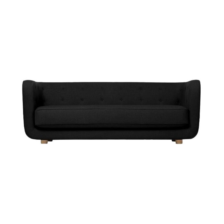 Black and Smoked Oak Raf Simons Vidar 3 Vilhelm Sofa by Lassen