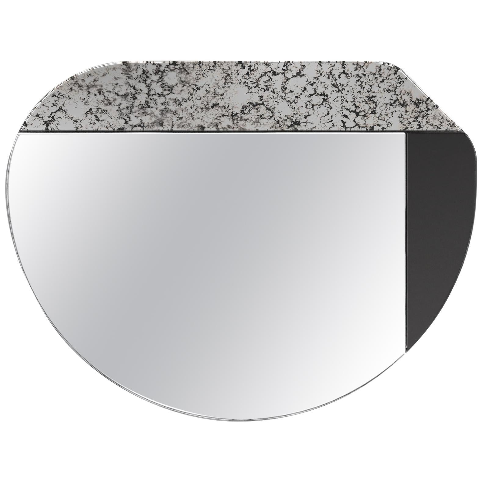 Black and Speckled WG.C1.E Hand-Crafted Wall Mirror For Sale