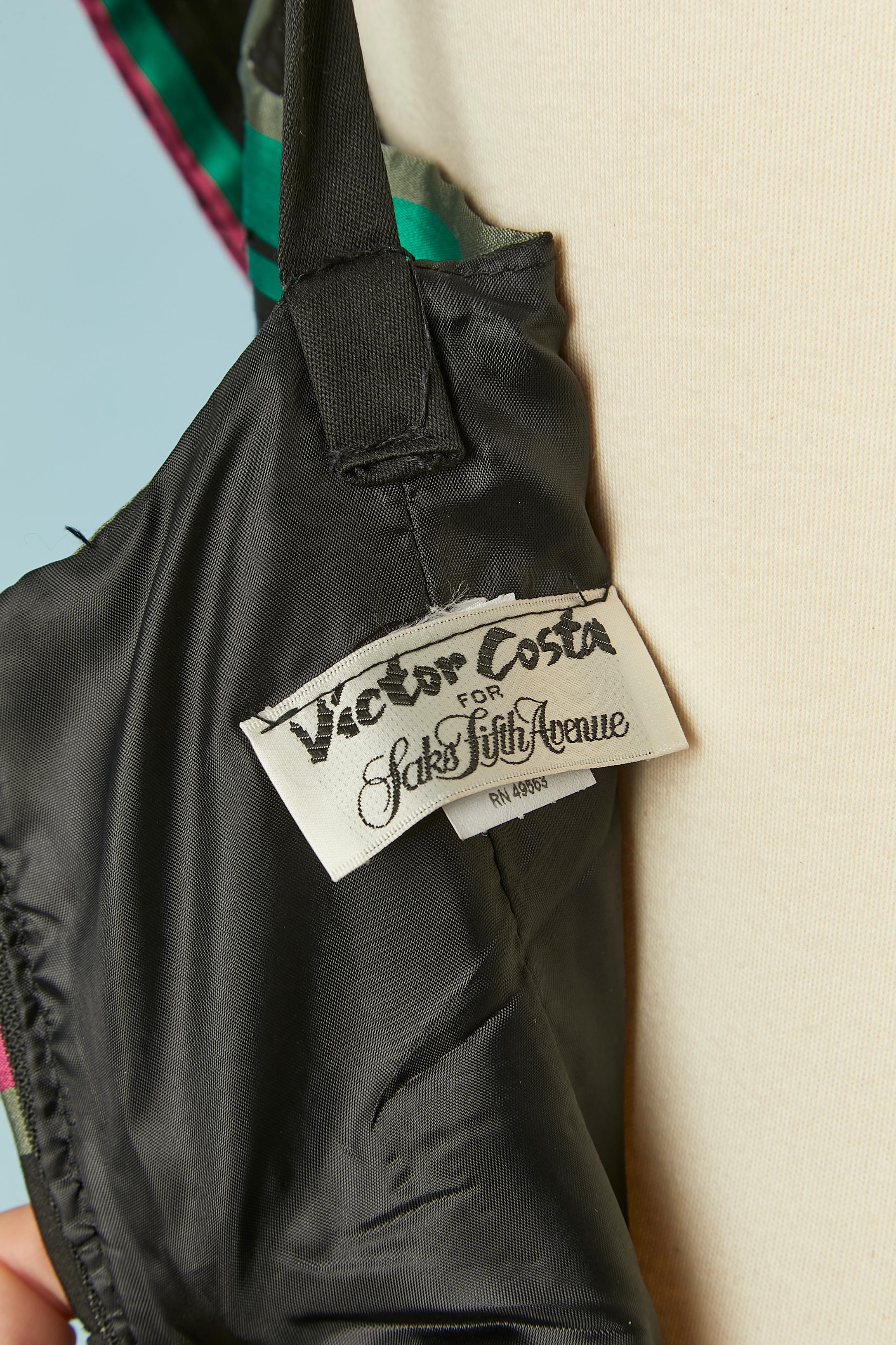 Black and striped evening dress Victor costa for Saks Fifth Avenue Circa 1980's For Sale 2