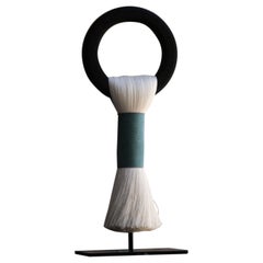 Black and Teal Handmade Recycled Cotton Space Jewelry Sculpture