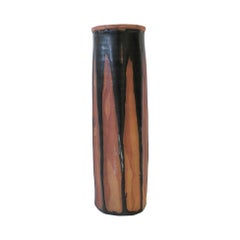 Black and Terracotta Studio Pottery Vase