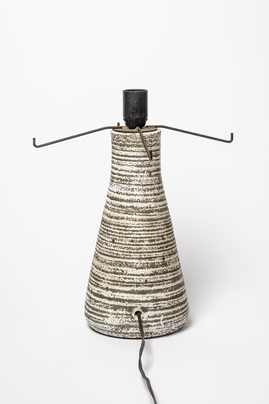 Français Lampe de table ou lampadaire en céramique noir et blanc design du 20ème siècle par accolay en vente