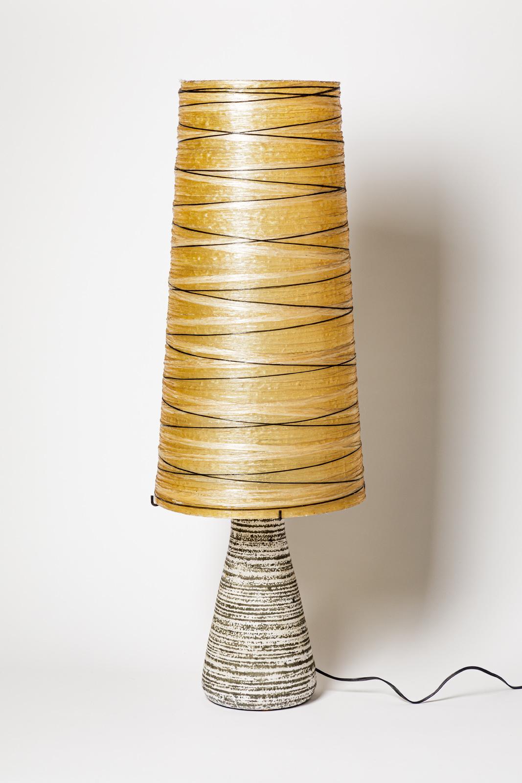 20ième siècle Lampe de table ou lampadaire en céramique noir et blanc design du 20ème siècle par accolay en vente