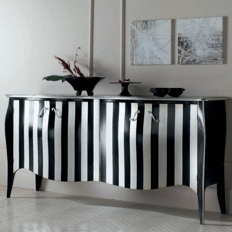 Black and White Four-Door Sideboard For Sale at 1stDibs