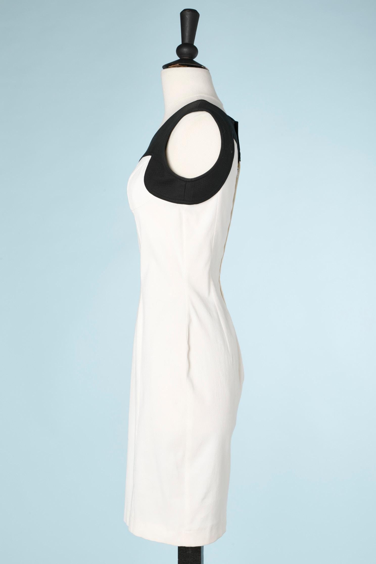 mugler black and white dress