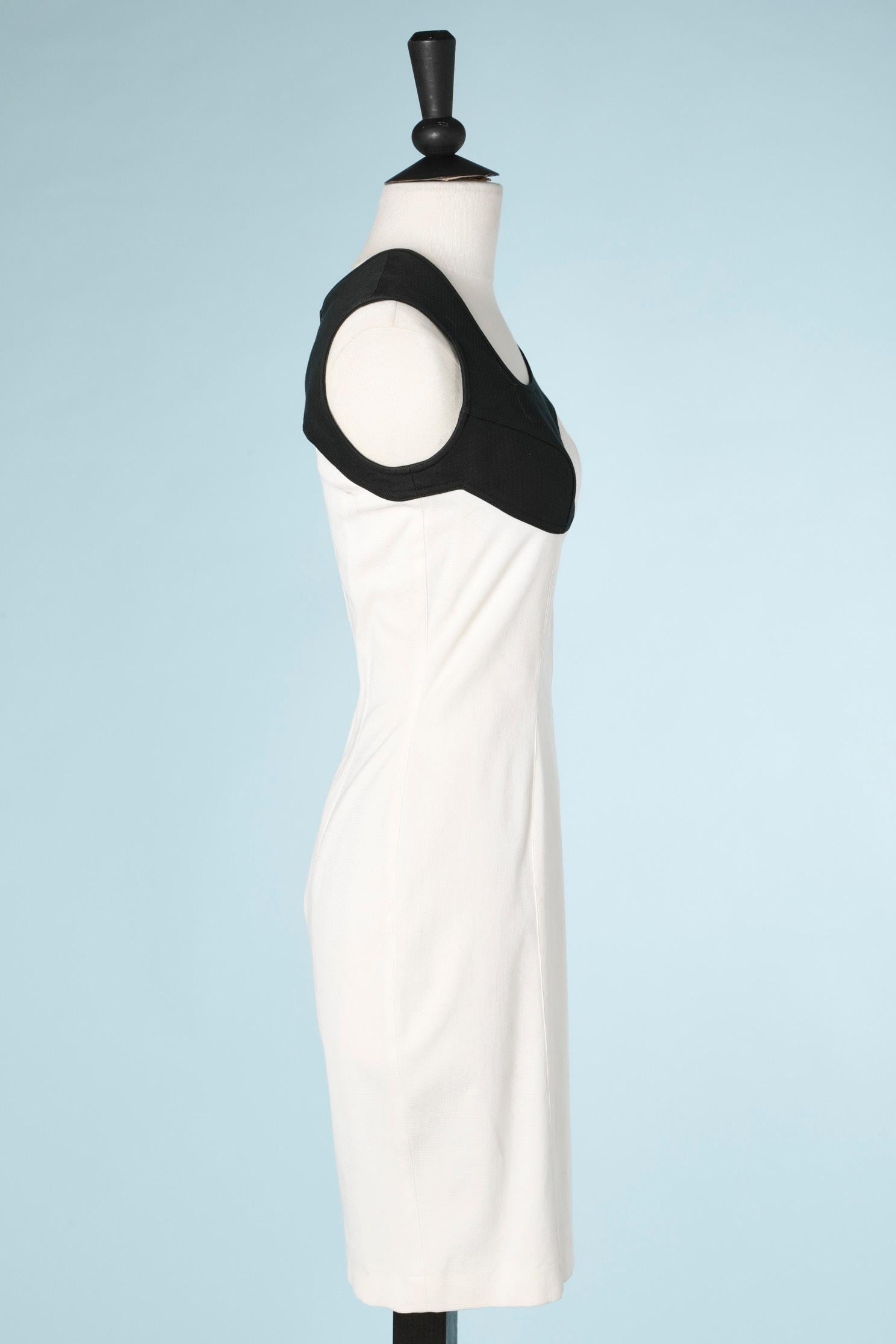 Black and white 80's day dress Thierry Mugler  In Excellent Condition In Saint-Ouen-Sur-Seine, FR