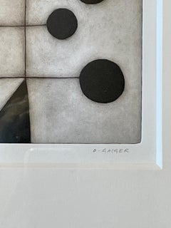 Black and White Abstract Etching by Oliver Gaiger, England, Contemporary