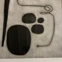 Black And White Abstract Etching By Oliver Gaiger, England, Contemporary