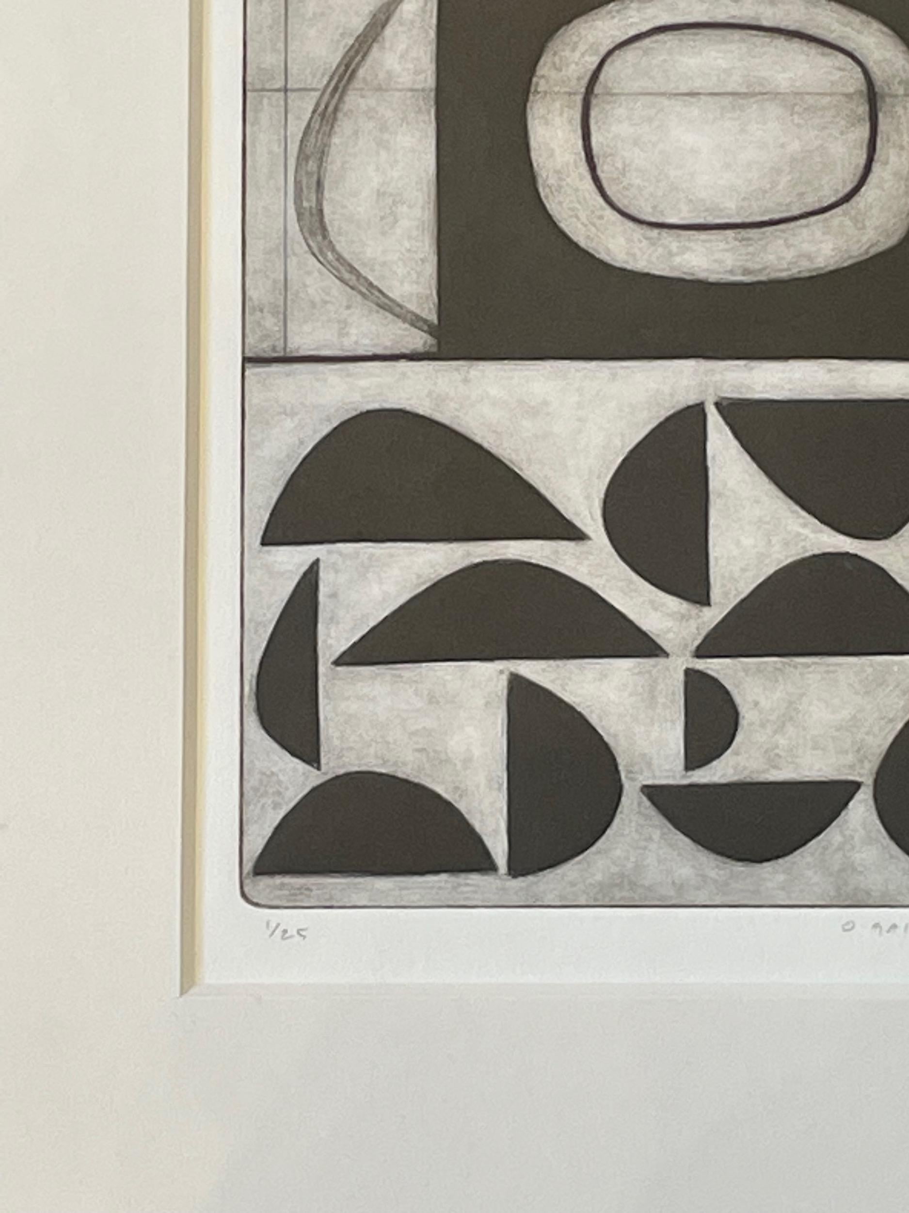 Aguafuerte abstracto en blanco y negro de Oliver Gaiger, Inglaterra, Contemporáneo Inglés en venta