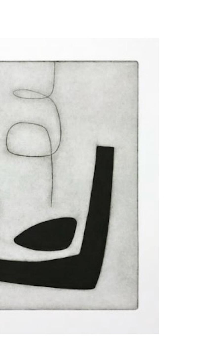 Abstrakte Schwarz-Weiß-Radierung von Oliver Gaiger, England, zeitgenössisch (21. Jahrhundert und zeitgenössisch) im Angebot
