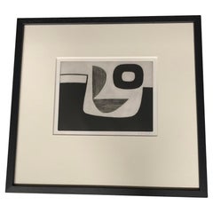 Black And White Abstract Etching By Oliver Gaiger, England, Contemporary