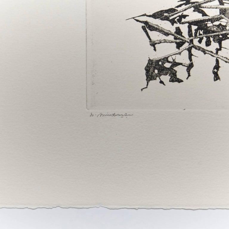 Aguafuerte abstracto en blanco y negro de artista desconocido, Holanda, hacia 1980 Papel en venta