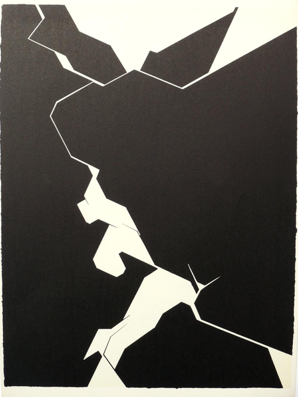 French Black and White Abstract Lithographs by Pablo Palazuelo