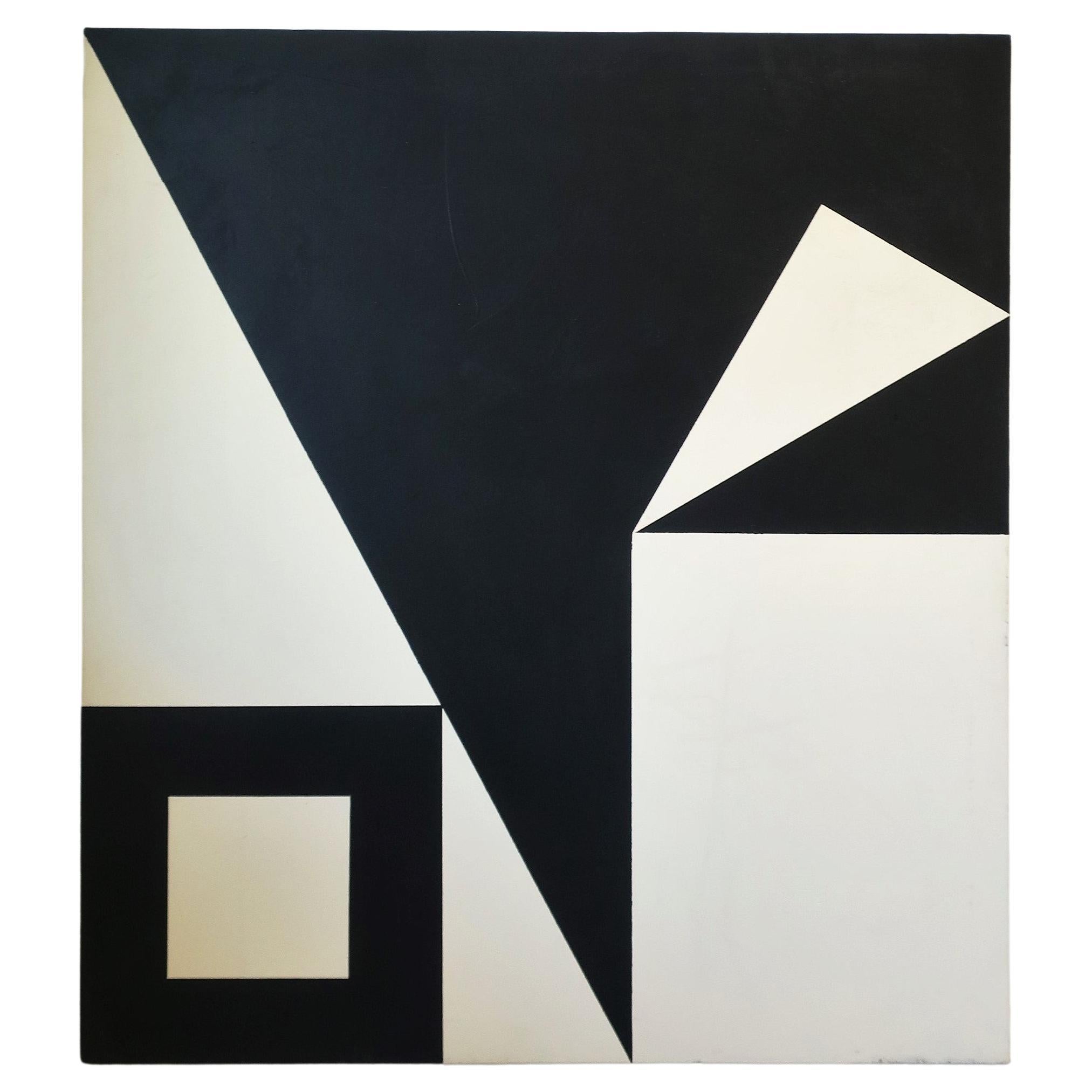 Black and White Abstract Painting Artwork, circa 20th century For Sale