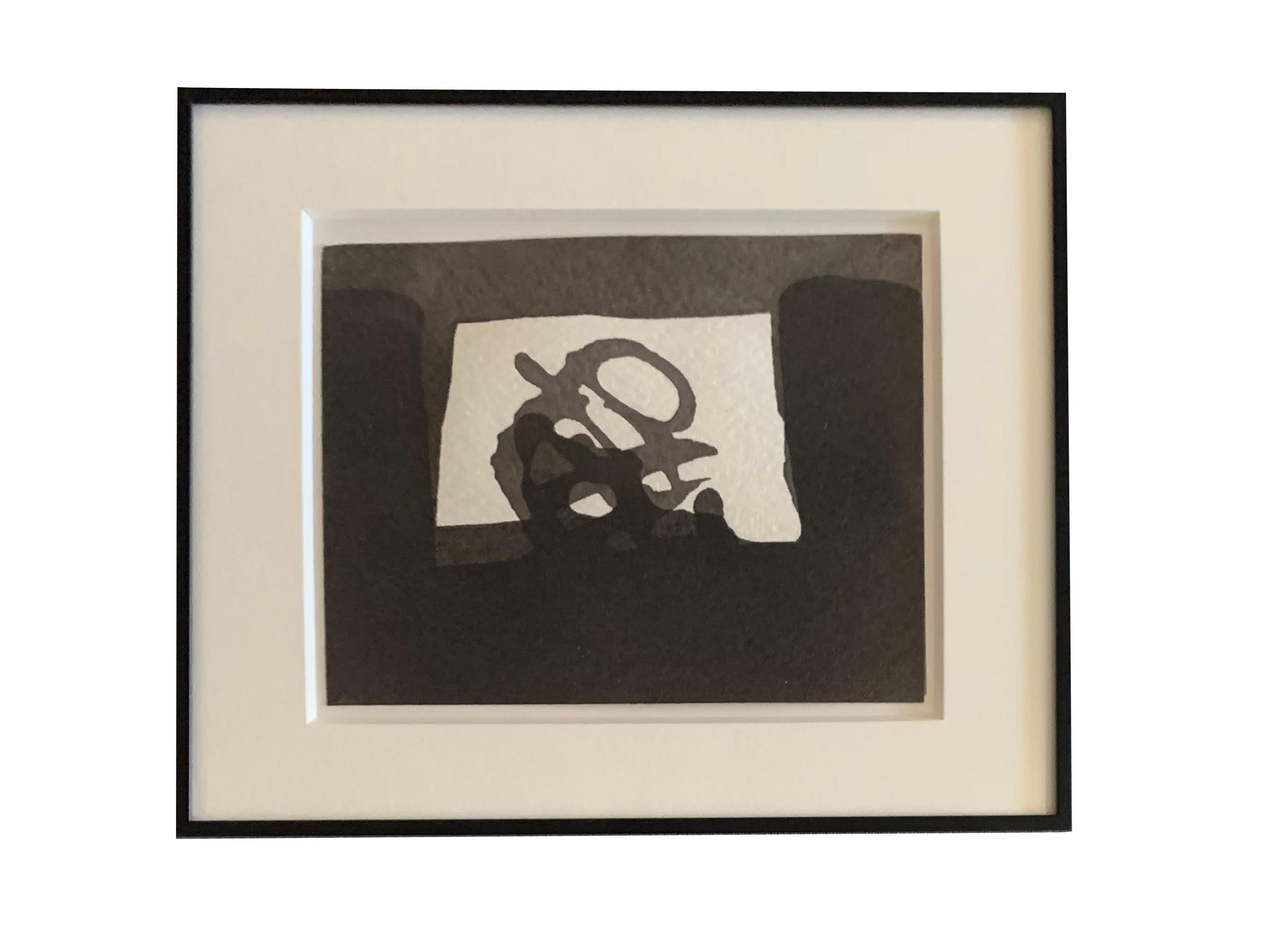 Abstraktes Schwarz-Weiß-Gemälde von Claudio Granaroli, Italien, zeitgenössisch (Italienisch) im Angebot