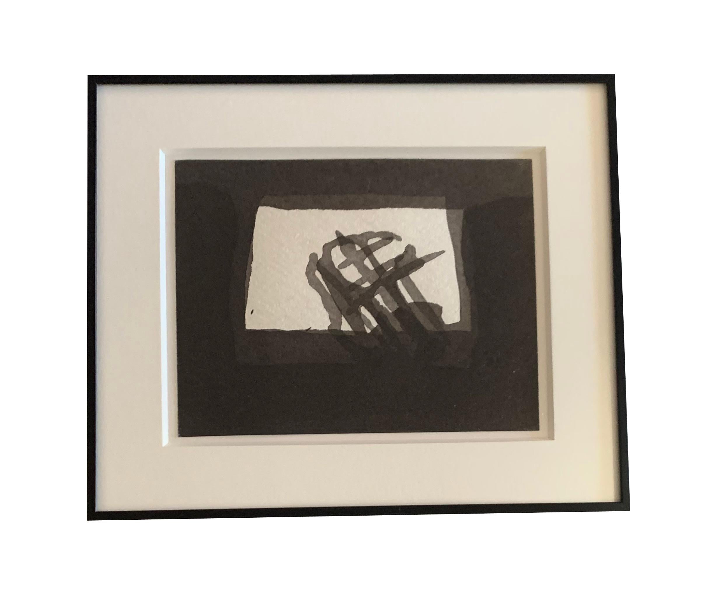 Abstraktes Schwarz-Weiß-Gemälde von Claudio Granaroli, Italien, zeitgenössisch im Zustand „Hervorragend“ im Angebot in New York, NY