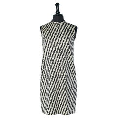 Black and white abstract print sleeveless dress Céline