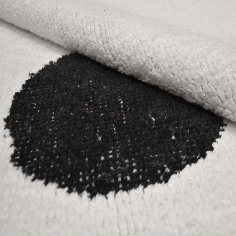 Black and White Abstract Rug, Handmade in Hemp For Sale 7
