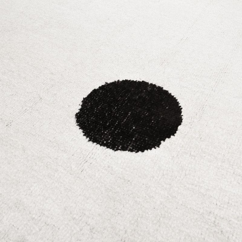 Black and White Abstract Rug, Handmade in Hemp For Sale 2