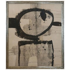 Black and White Abstract Watercolor Painting by Jean Marc Louis