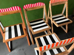 Black and white and pink, 4 dining chairs by Markus Friedrich Staab