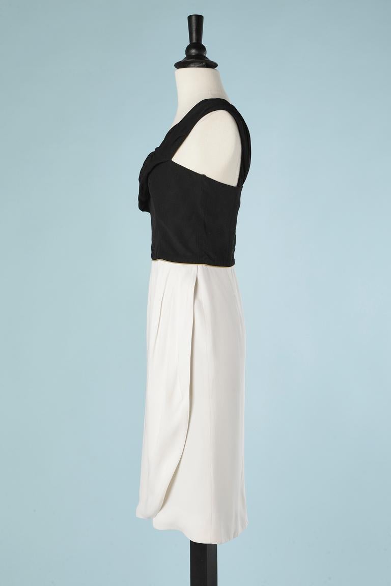 Women's Black and white asymmetrical drape cocktail dress Givenchy  For Sale