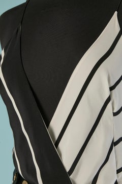 Black and white asymmetrical silk slip dress ALEXANDRE VAUTHIER Couture