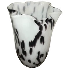 Black and White Blown Glass Vase