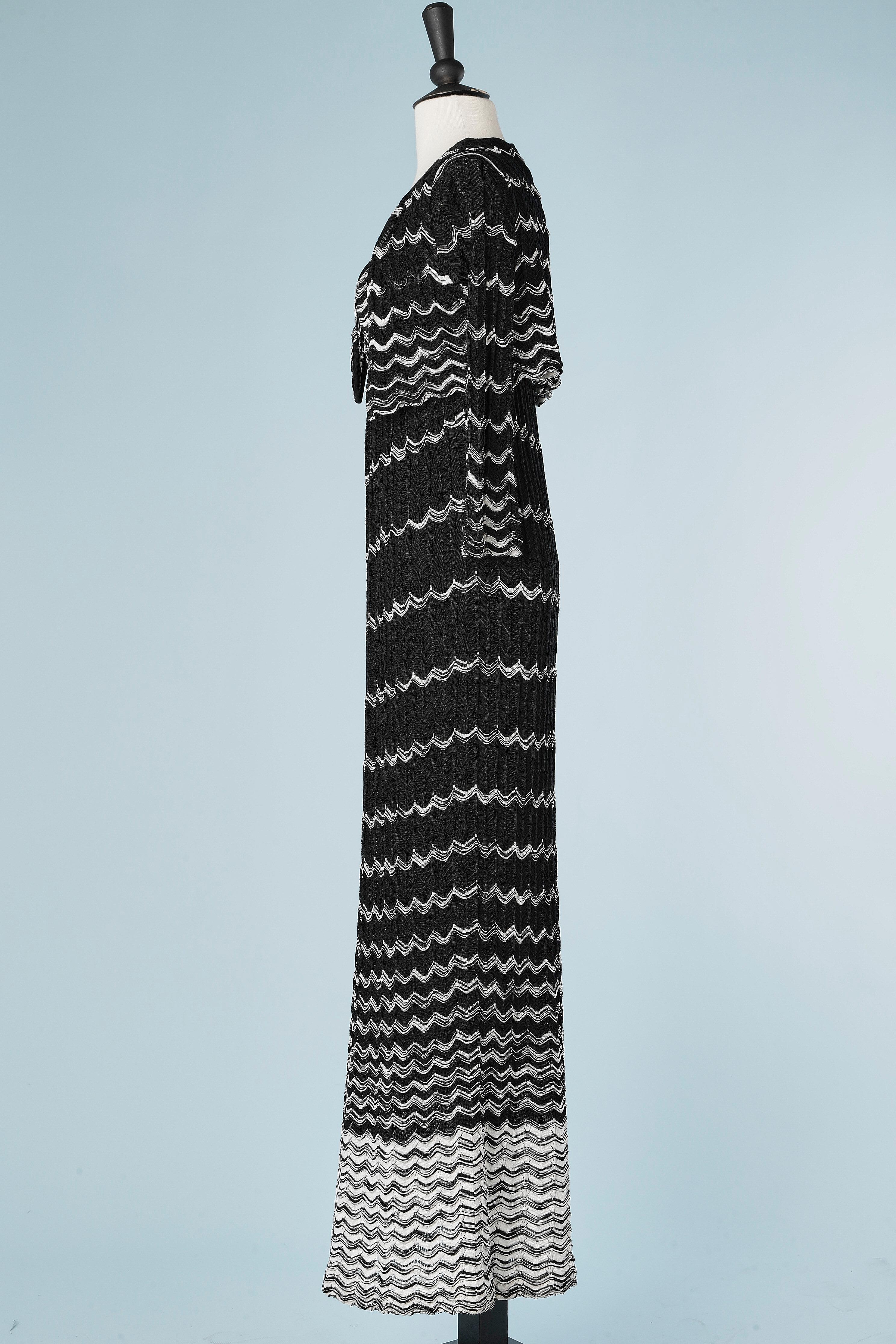 black and white boléro and dress ensemble in knit jacquard M Missoni  In Excellent Condition For Sale In Saint-Ouen-Sur-Seine, FR