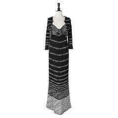 Schwarz-weißer Boléro und Kleid aus Jacquard-Strick M Missoni 