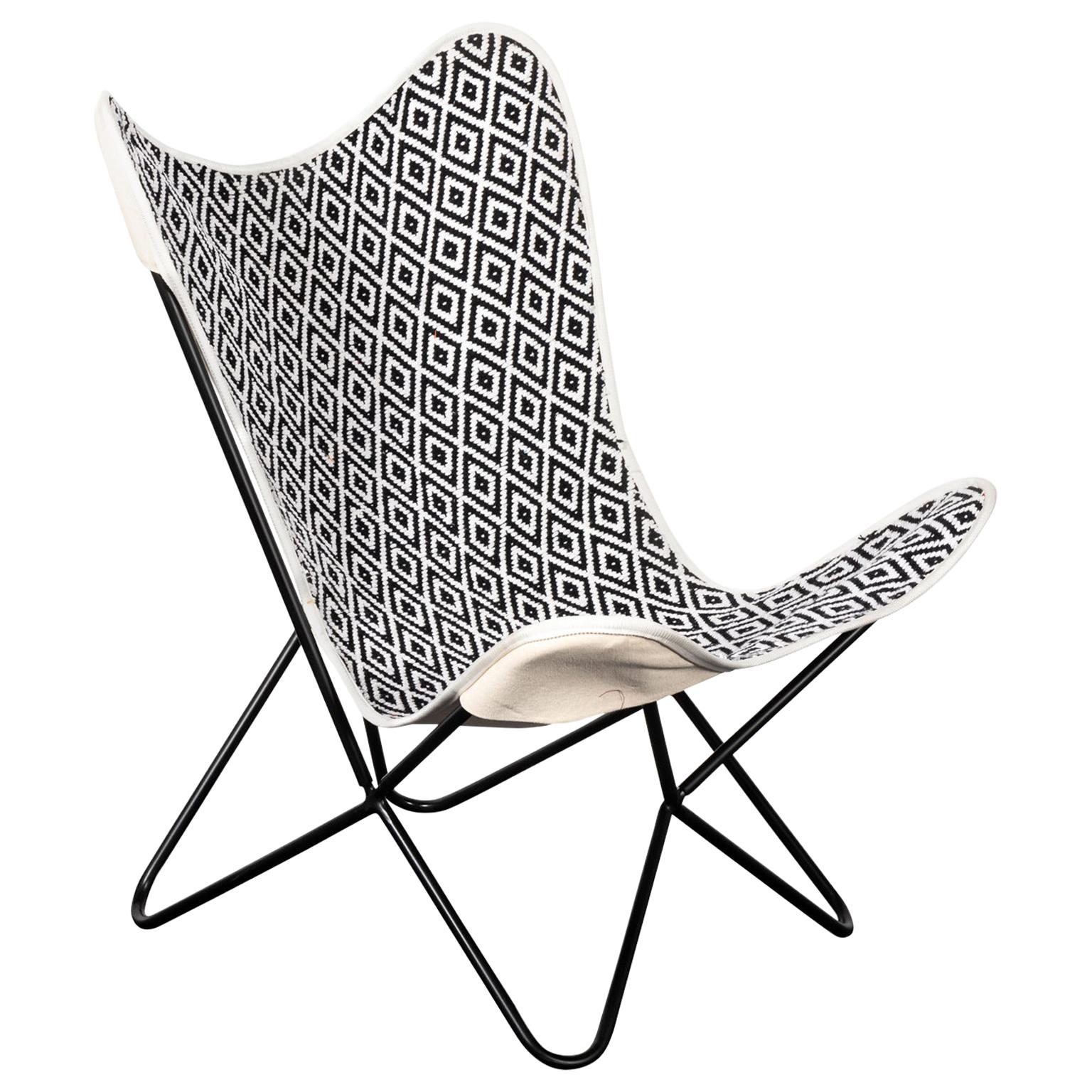 Black and White Butterfly Chair For Sale