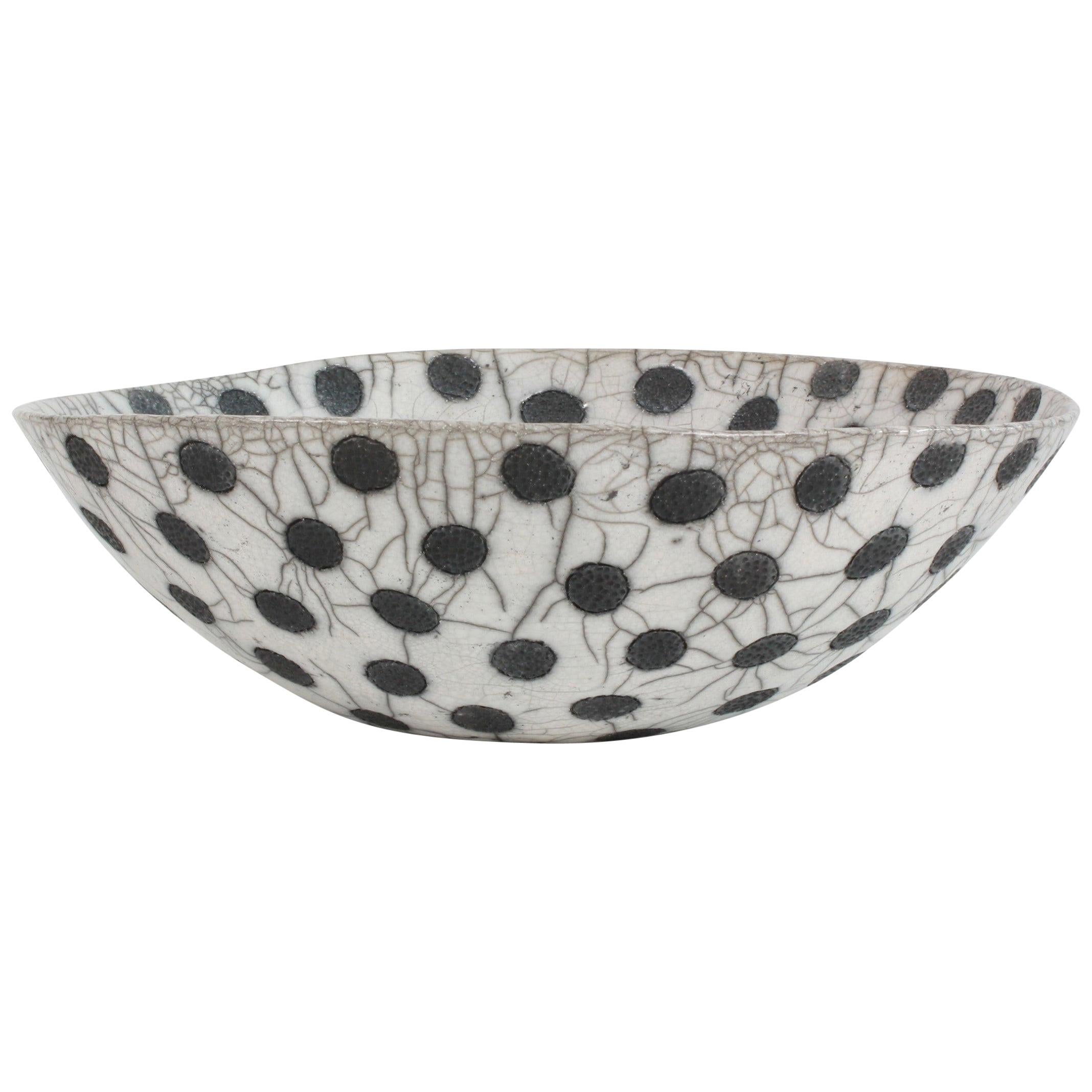 Schwarz-weiße Keramikschüssel:: Coupe à Pois