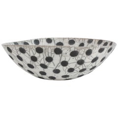 Black and White Ceramic Bowl, Coupe à Pois