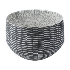Ciotola in ceramica bianca e nera, Coupe Art Deco