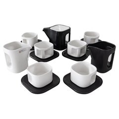 Black and White Ceramic Tea Set by Makio Hasuike for A. di Cambio, Italy 1970s