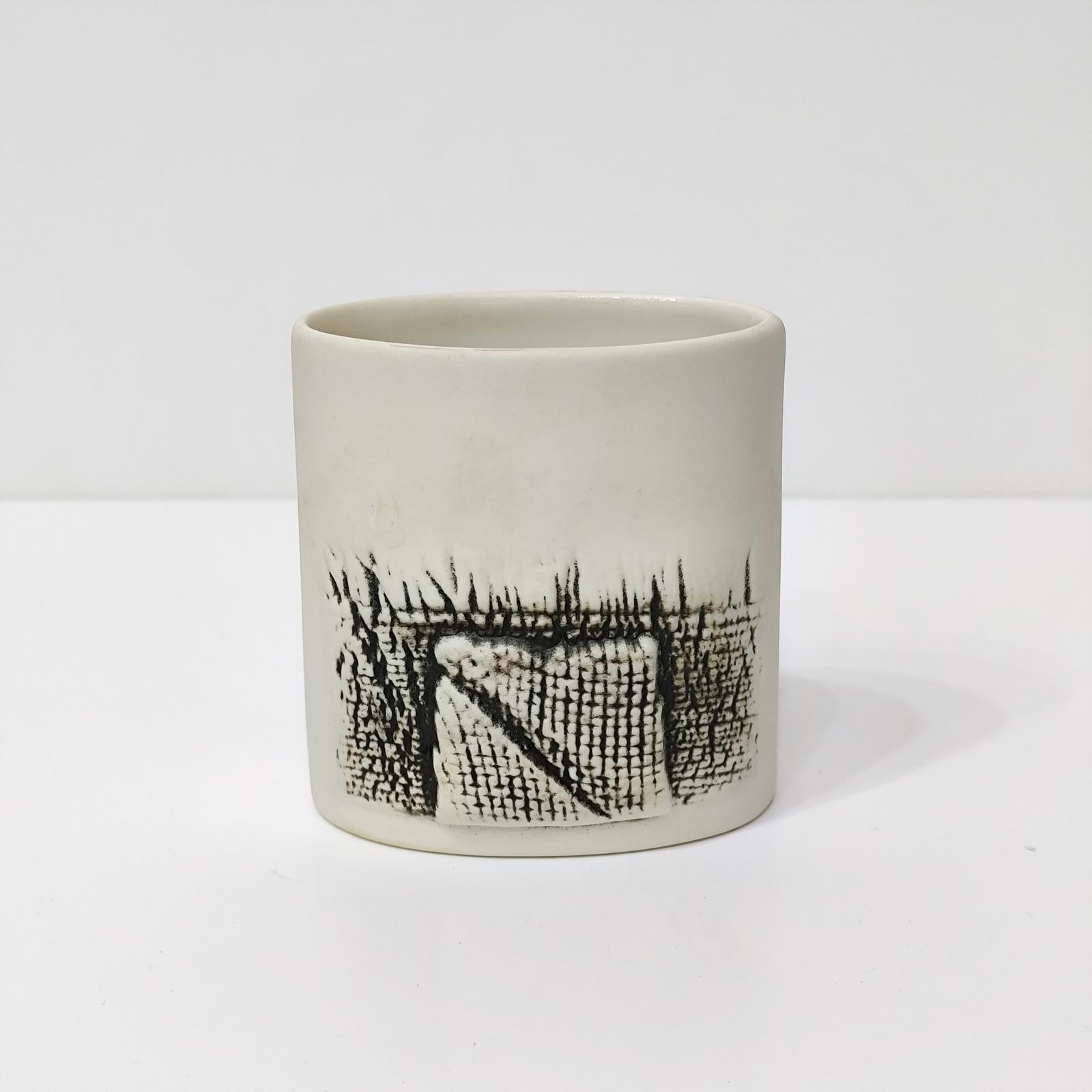 Suédois Black and White Ceramic Vase by Rorstrand, 1980s en vente