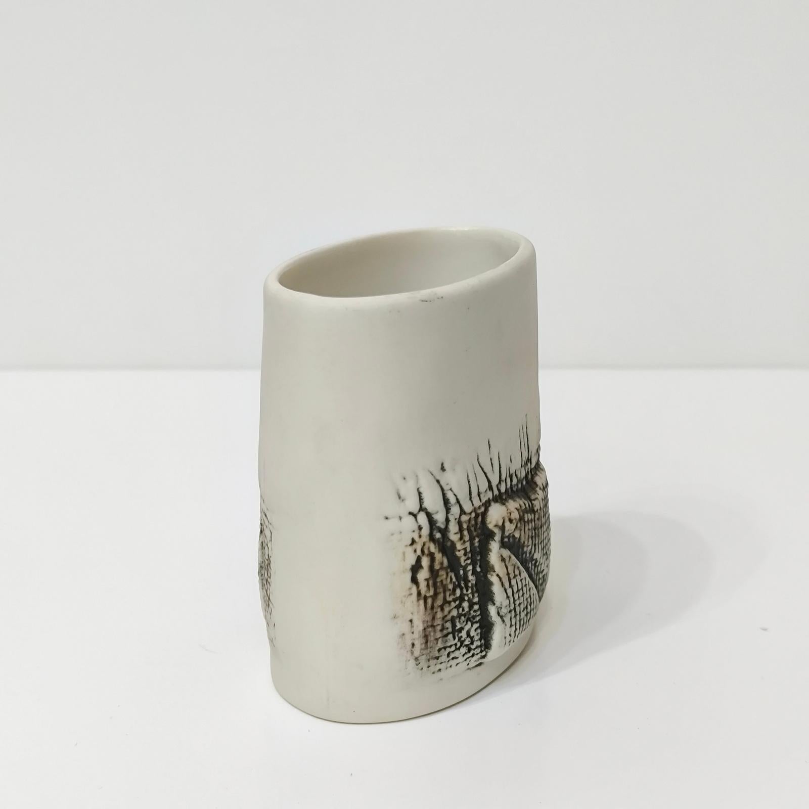 Céramique Black and White Ceramic Vase by Rorstrand, 1980s en vente