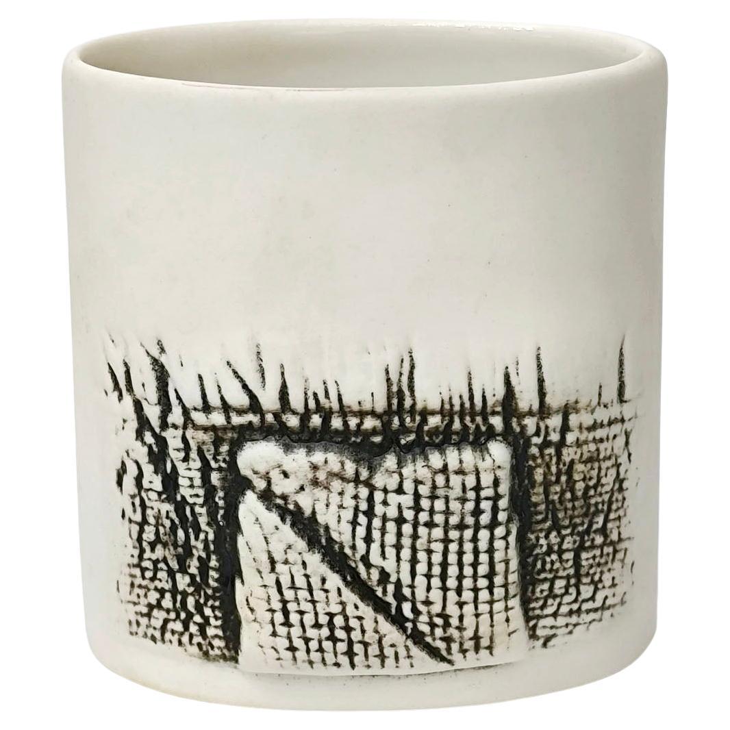 Black and White Ceramic Vase by Rorstrand, 1980s en vente
