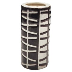Black and White Ceramic Vase Uppsala Ekeby