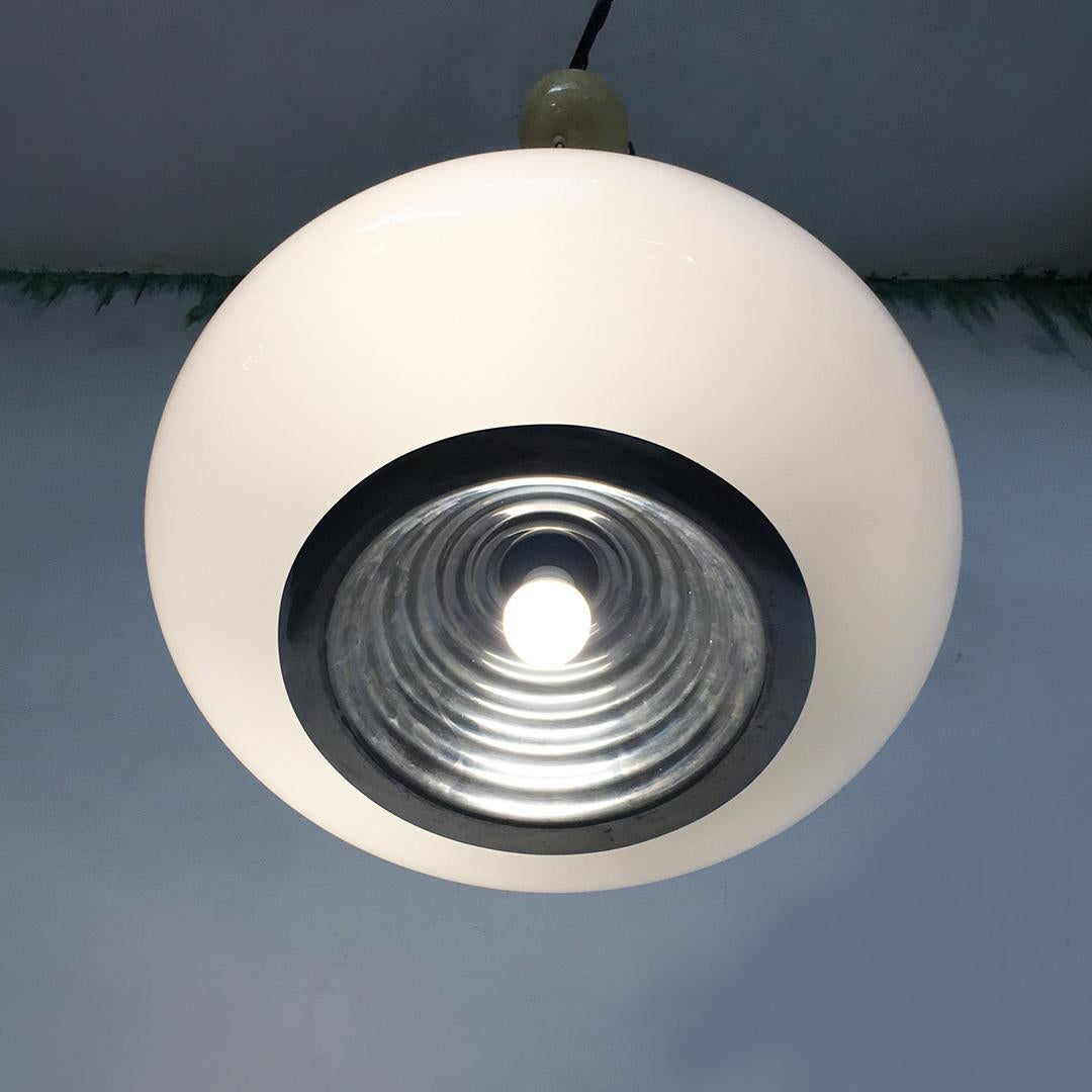 Black and White Chandelier by Achille and Piergiacomo Castiglioni for Flos, 1965 In Good Condition In MIlano, IT
