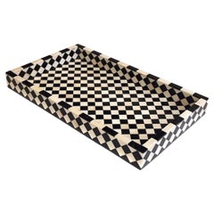 Black And White Checkerboard Bone Tray, Indonesia, Contemporary