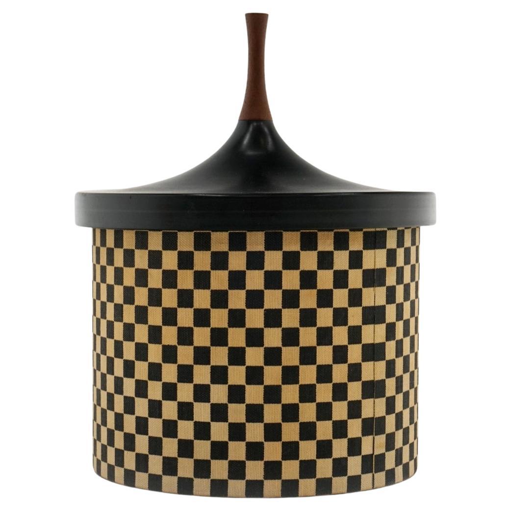 Black and White Checkerboard Ice Bucket Attributed to Alexander Girard