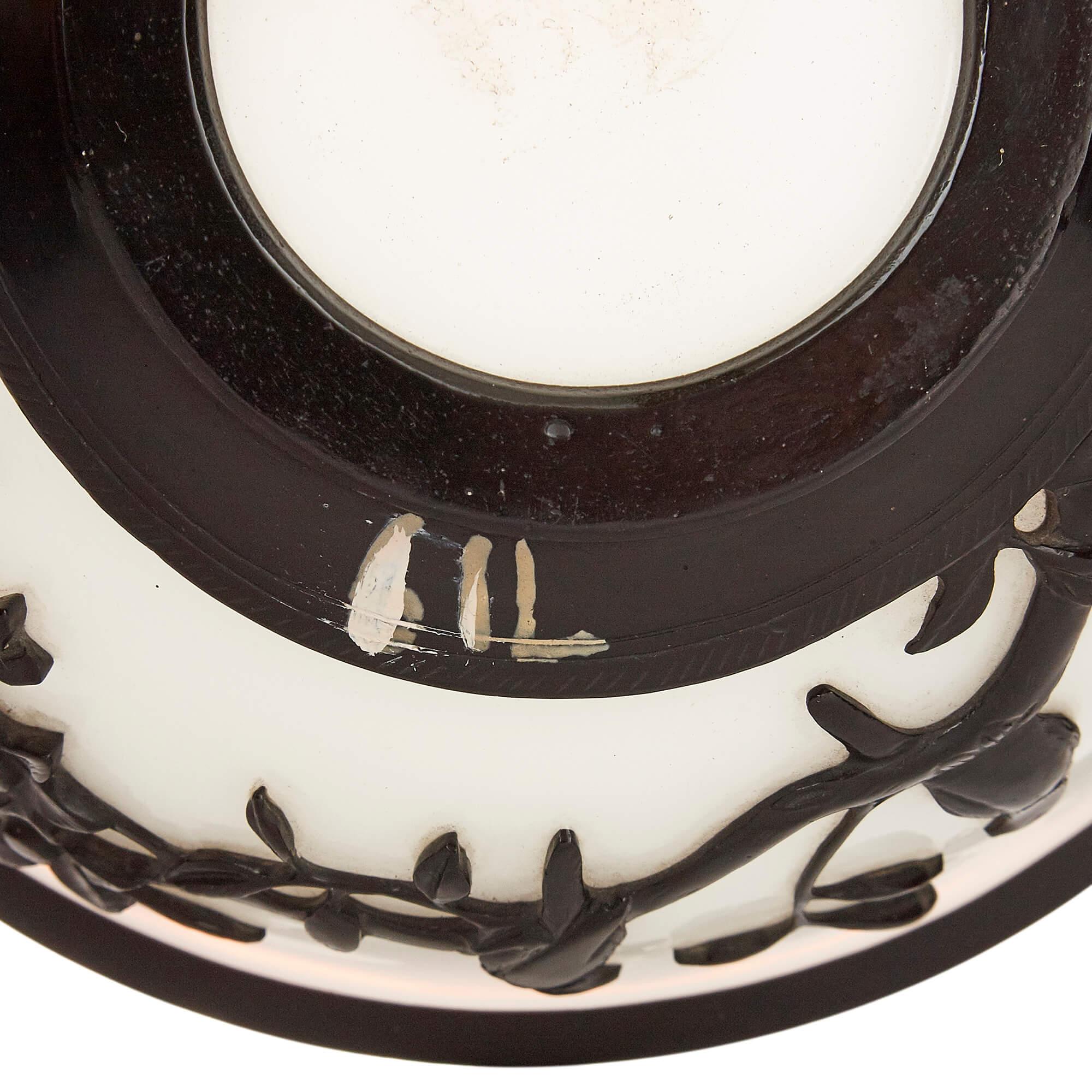 Black and White Chinese Peking Glass Bowl 1