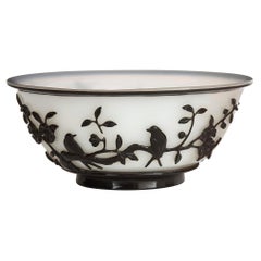 Black and White Chinese Peking Glass Bowl