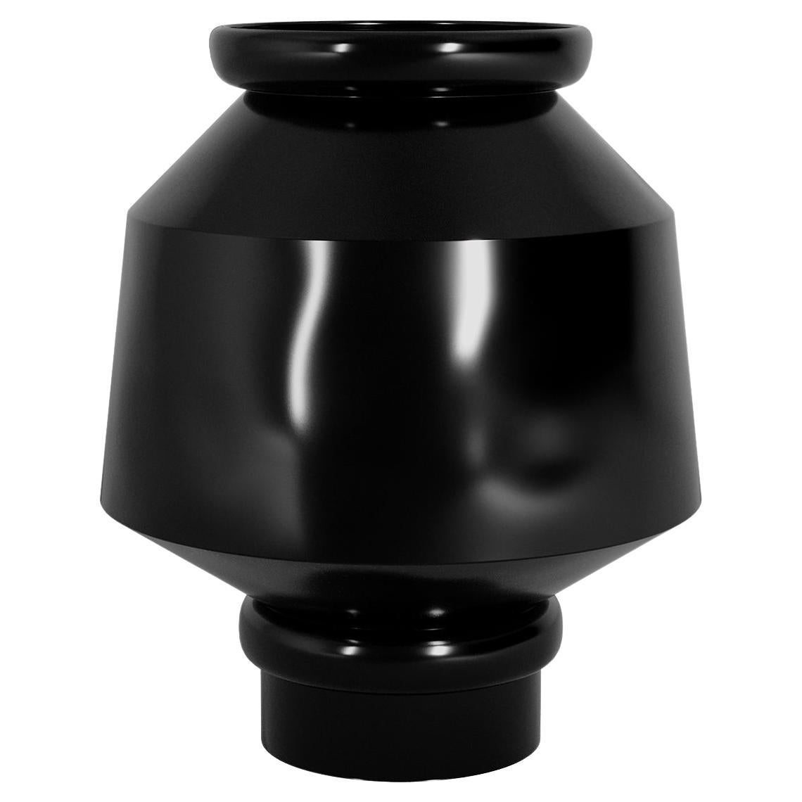 Black and White Contemporary Vase, Artistic Design Jar W/ Bauhaus