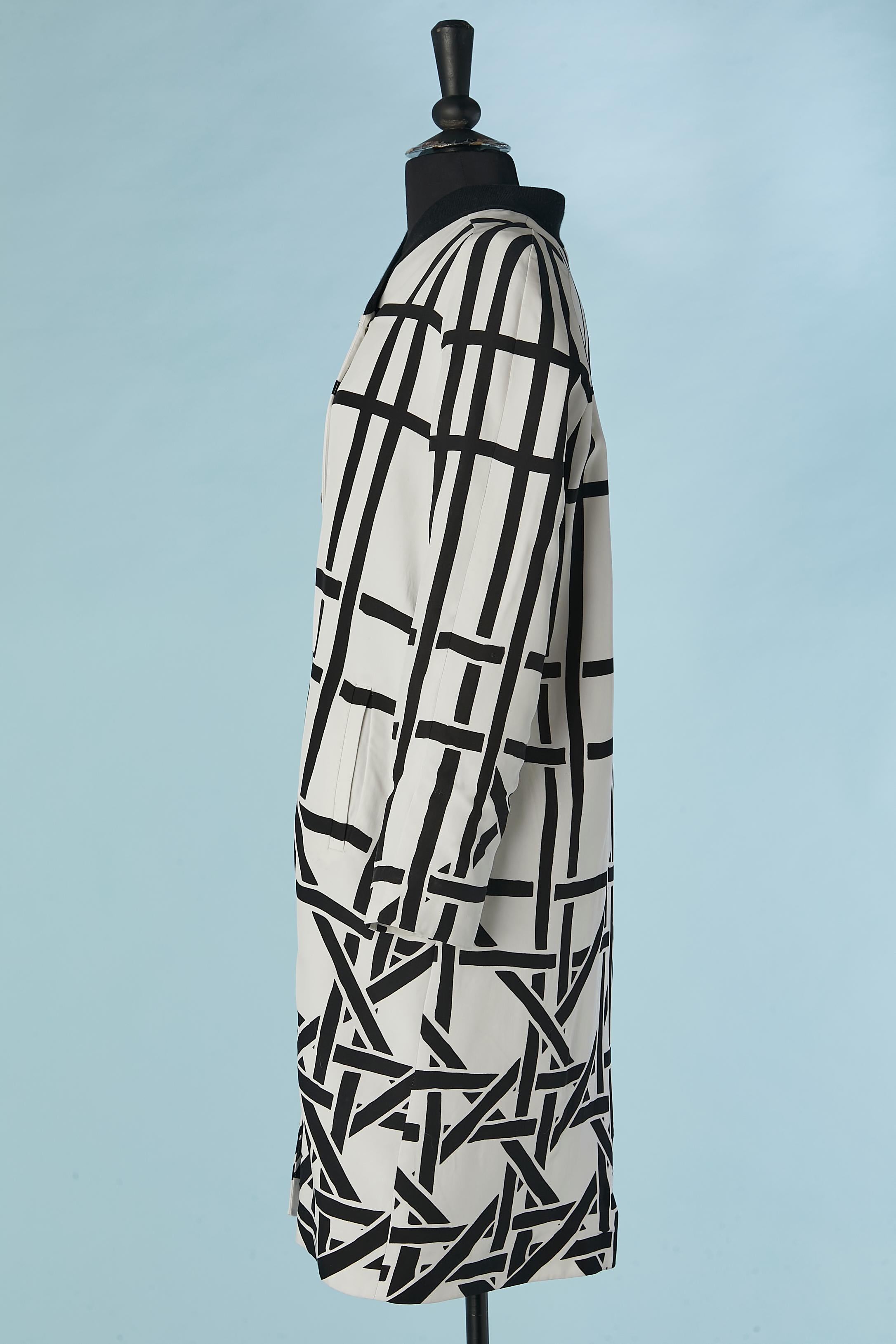 Women's Black and white coat with graffic pattern JC DE CASTELBAJAC For Sale
