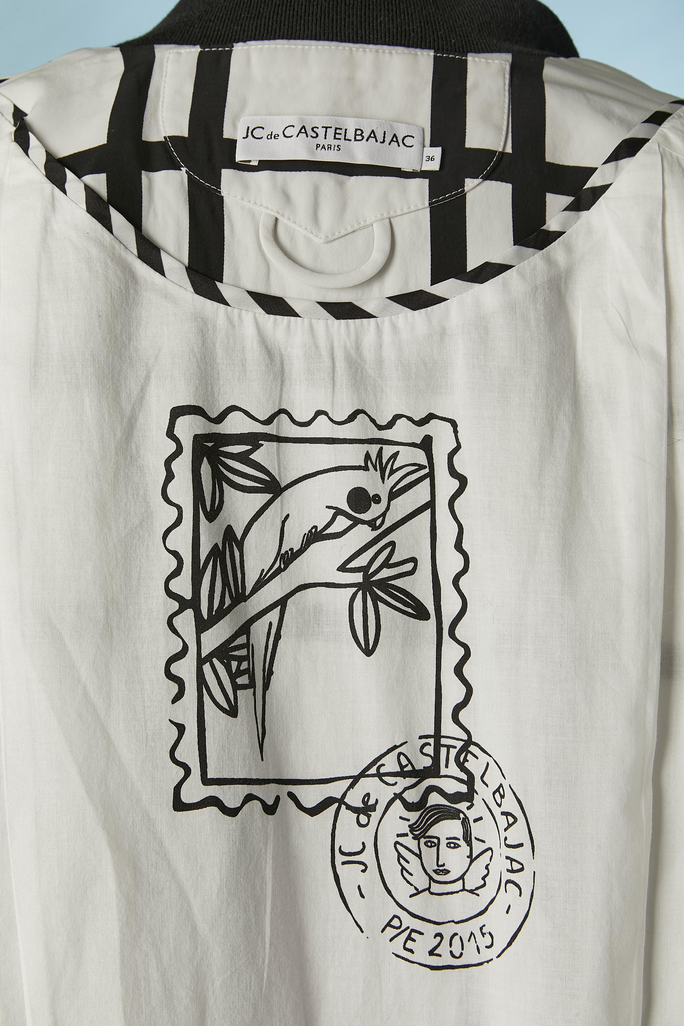 Schwarzer und weißer Mantel mit grafischem Muster JC DE CASTELBAJAC im Angebot 2
