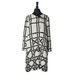 Black and white coat with graffic pattern JC DE CASTELBAJAC